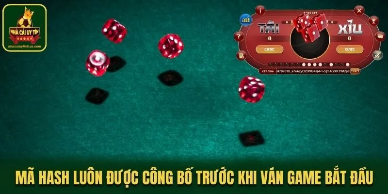Mã hash luôn được công bố trước khi ván game bắt đầu